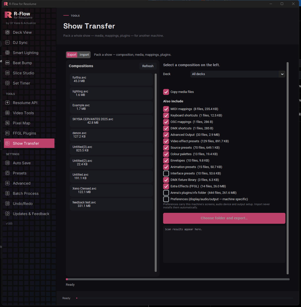 Show Transfer inside R-Flow