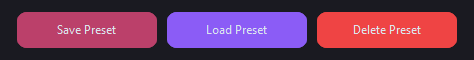 Workflow & Safety — Presets: load or delete a saved setup