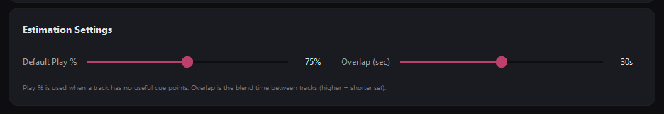 Set Timer — Dial in the Estimation Settings